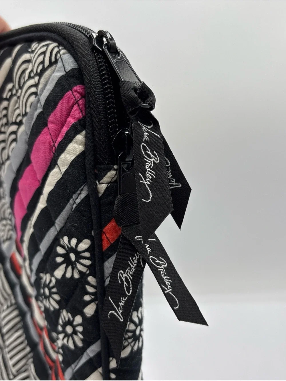 Vera Bradley Northern Stripes Black/Pink Women’s Quilted Laptop Bag